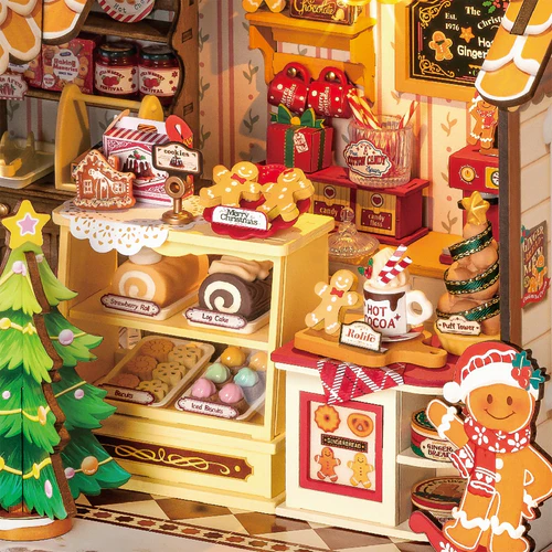 La Boulangerie de Noël - Puzzle 3D Lumineux en Bois | Puzzlea