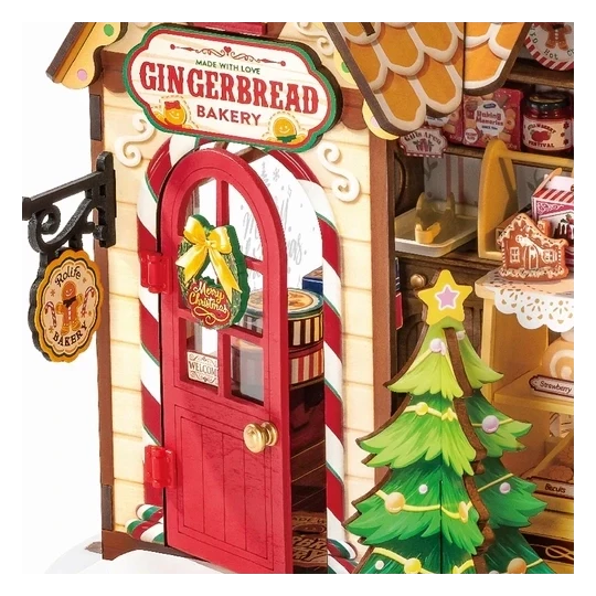 La Boulangerie de Noël - Puzzle 3D Lumineux en Bois | Puzzlea