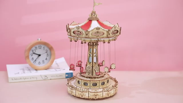 Les Chaises Volantes – Puzzle 3D Mécanique Lumineux & Sonore en Bois | Puzzlea